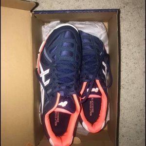 ASICS-women sneakers size 9. Blue & orange
